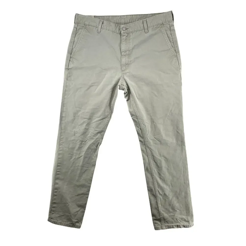 Levi’s Men’s Sage Green Chino Pants Straight Leg Casual Cotton 38x32